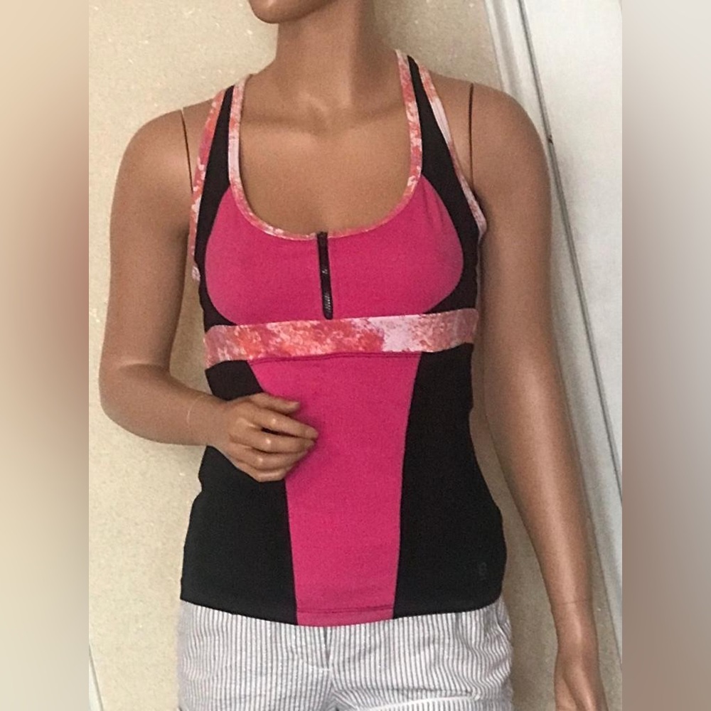 PH8 workout tank top in black, white, & pink in sz M. In used condition